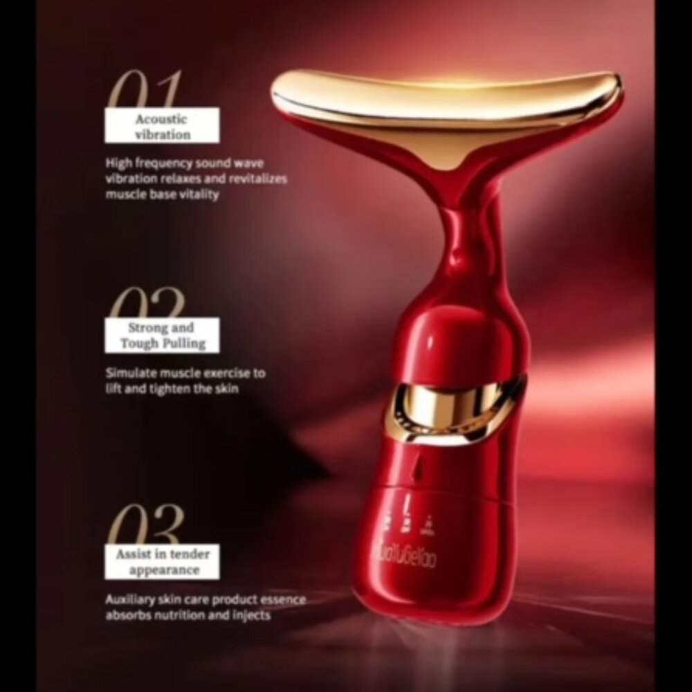 RED/Navy Micro lifting Firming Vibrating Face Massager